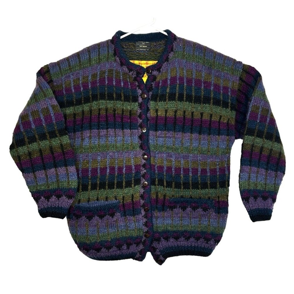 100% Himalayan Wool Sweater Cozy Cottage Vintage Nepal Lost Horizons Medium